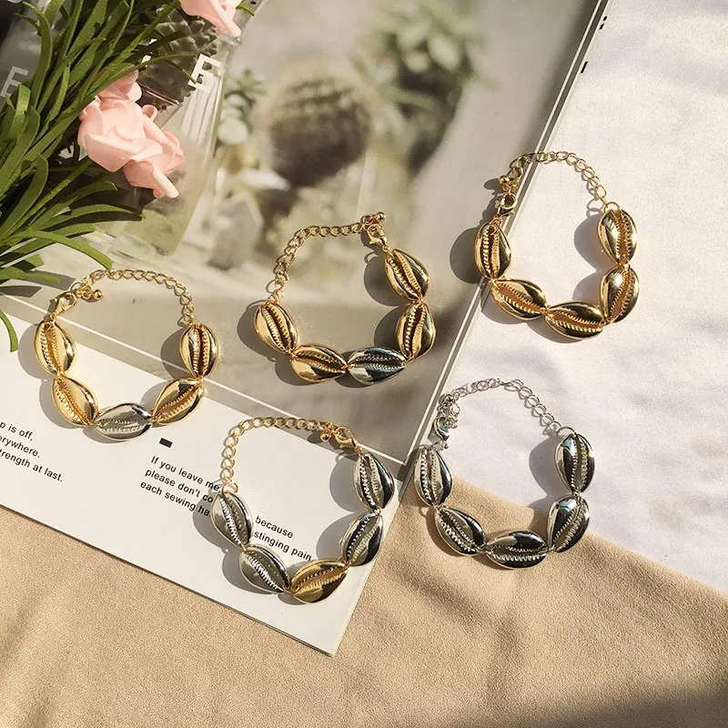 

Bracelet Gold Shell cowry bracelets boho fashion beach seashell women bracelets jewelry