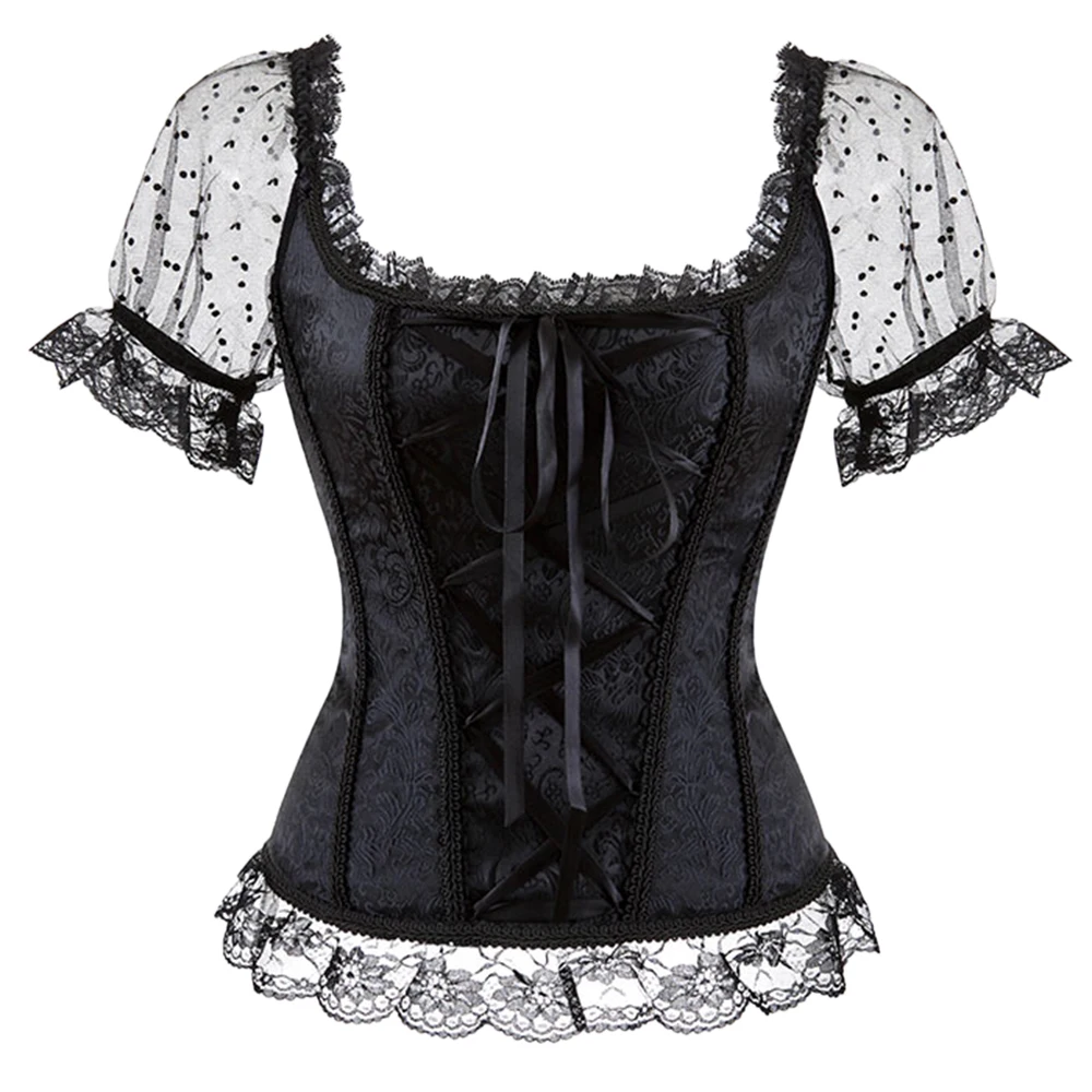 

Women Plus Size Gothic Steampunk Clothing Lace Up Overbust Corset Halloween Costume Sexy Women Bustier Waist Cincher Body Shaper