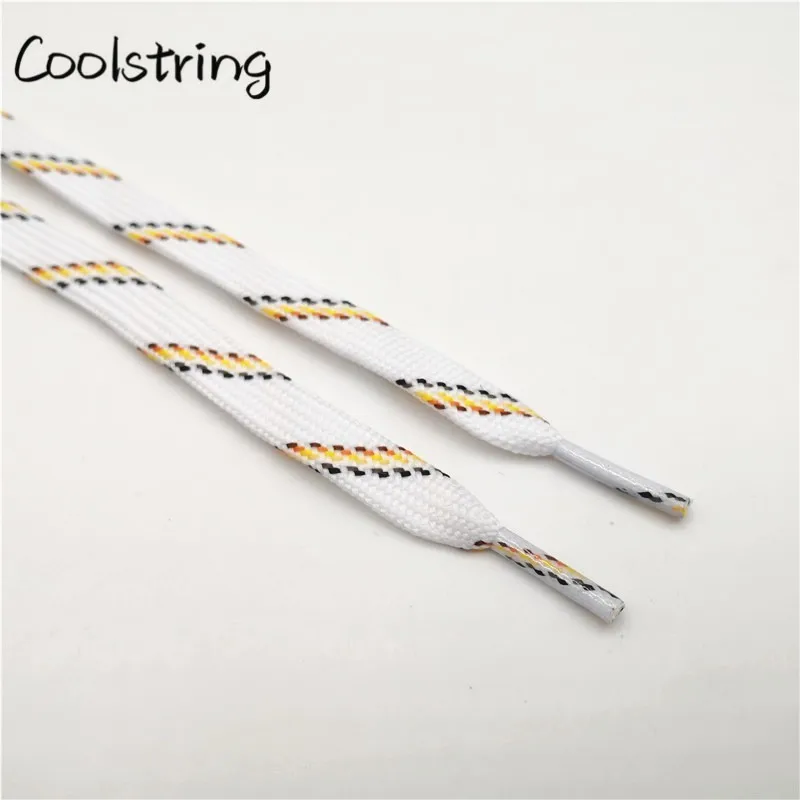 Coolstring Premium Polyester Striped Shoelaces Chromatic Canvas Bootlace For Sneakers Sport Clothes Cap Pants Rope Belt Lacet