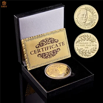 

1993 Nelson Mandela South Africa President Gold/Silver Plated Replica Celebrity Collectibles Cion W/Luxury Display Box