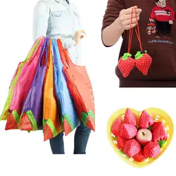 ГОРЯЧАЯ эко сумка для хранения клубника складные сумки для покупок многоразовые складной продуктовый нейлон большой мешок 8 цветов