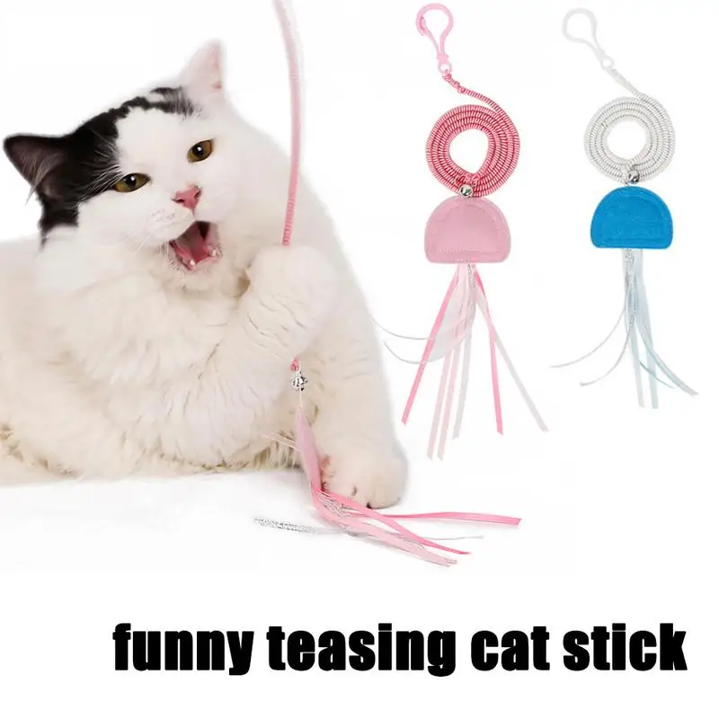 

NEW 1pc Funny Cat Toys Bell Spring Rope Jellyfish Modeling Feet Toys for Cat Kitten Playing Pet Seat Scratch Toy Pet Cat Product
