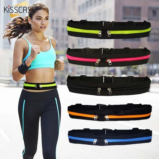 

KISSCASE Outdoor Running Waist Bag Waterproof Mobile Phone Holder Jogging Belt Belly Bag Men Women Gym Fitness Sport Accessories
