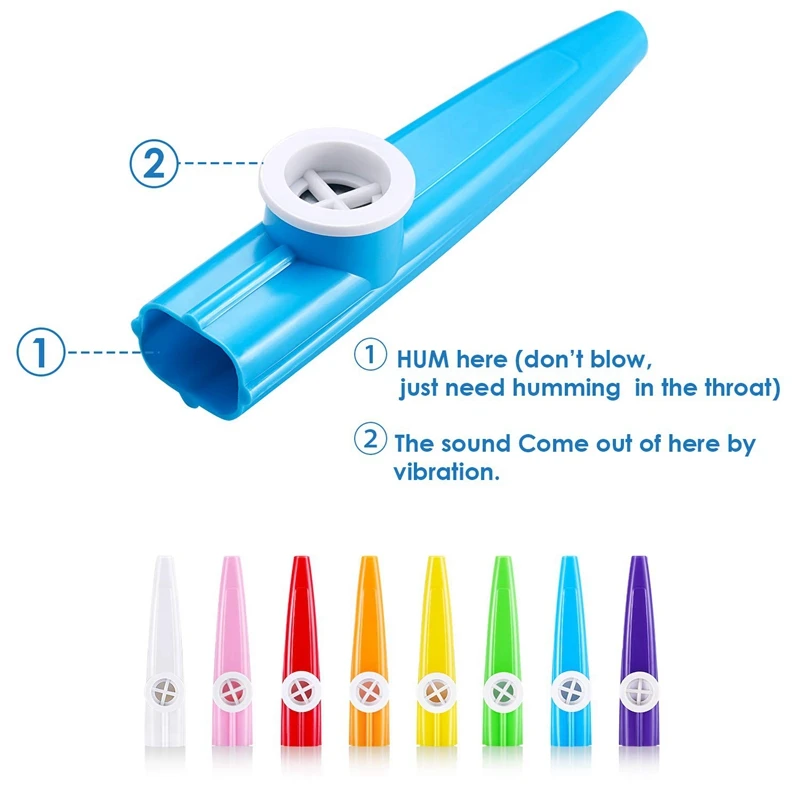 24 шт пластиковый Kazoo s 8 красочный музыкальный инструмент хороший компаньон для