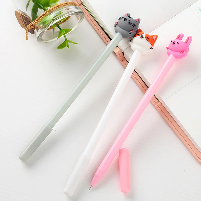 

3Pcs/set Cute Cat Gel Pen 0.5mm Kawaii Pens Cat Neutral Pen For Kids Girls Gift Writing Korean Stationery School Office Supplies