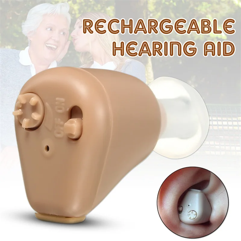 

EU plug Hearing Aid Rechargeable Mini Hearing Aids Sound Amplifier Invisible Hear Clear for the Elderly Deaf Ear Care Tools