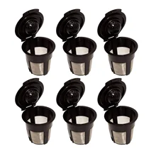 6 x Single Reusable Refillable Coffee Pod Filters Compatible with Keurig 1.0 K Cup Coffee Makers