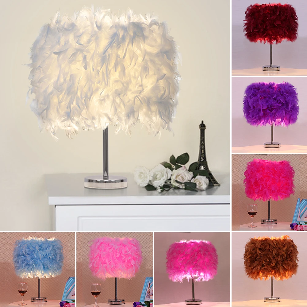 

Vintage Lamp Durable Home Decor Night Light Unique Decorations Light Home Lamp Plug-In Feathers