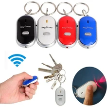 Мини беспроводной анти-потерянный брелок для поиска ключей брелки сигнальный свисток Звук светодиодный фонарик Управление светодиодный звук найти брелок кольцо
