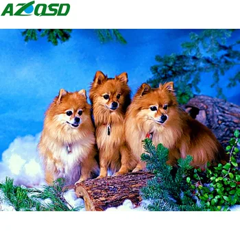 

AZQSD Oil Painting Dog Animal By Numbers Painting Modern DIY Hand Painted Frameless Paint On Canvas Home Decoration SZGD151