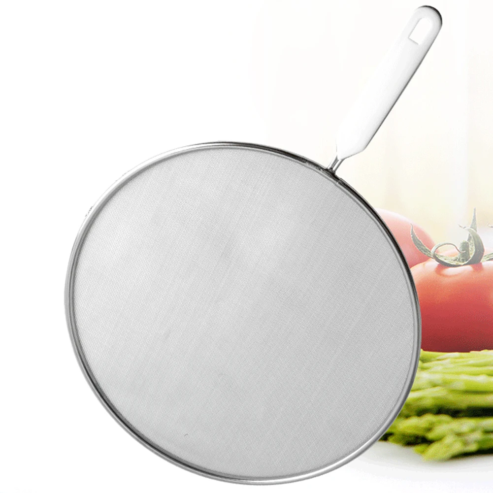 

Kitchen Mesh Oil-repellent Stainless Steel Powder Baking Splash-proof Net Splatter Screen Flour Sifter Home Strainer Handheld