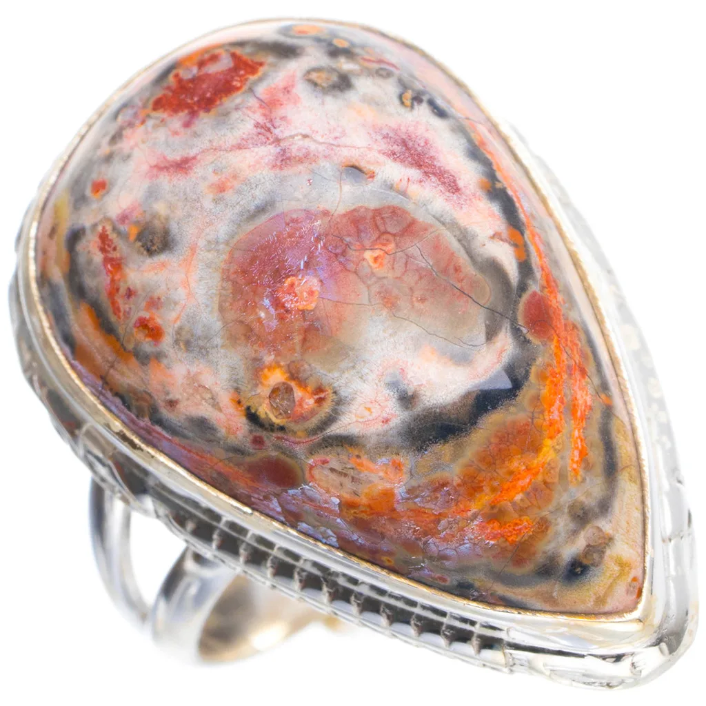 

Natural Ocean Jasper Handmade Unique 925 Sterling Silver Ring 7 Y4262