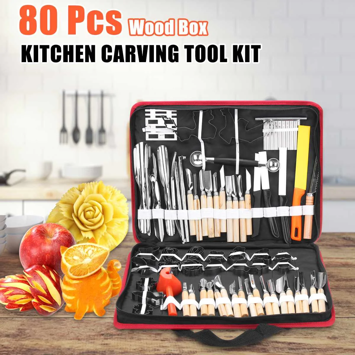 80 In 1 Portable Kitchen Carving Cutter Tool Sets Vegetable Food Fruit