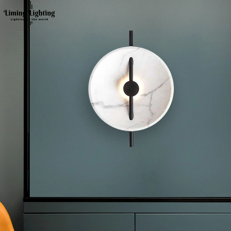 

Postmodern Modern Marble LED Wall Lights Home Living Room Corridor Wall Lamp Cafe Bathroom Lighting Bedside Stairs Mirror Light