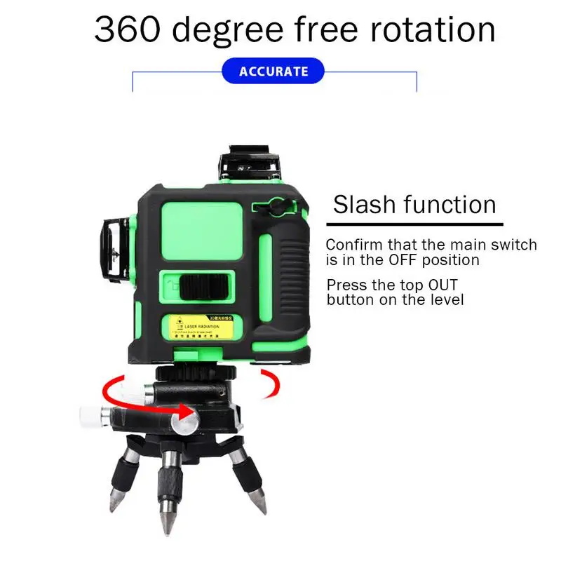 

3D 8/12 Lines Green Laser Levels Self-Leveling 360 Horizontal And Vertical Cross Super Powerful Green Laser Beam Line