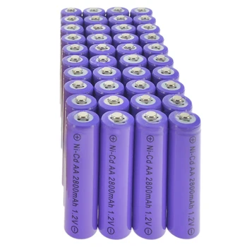 

40pcs AA Ni-Cd Rechargeable Battery 2800mAh 1.2v Garden Solar Light Purple