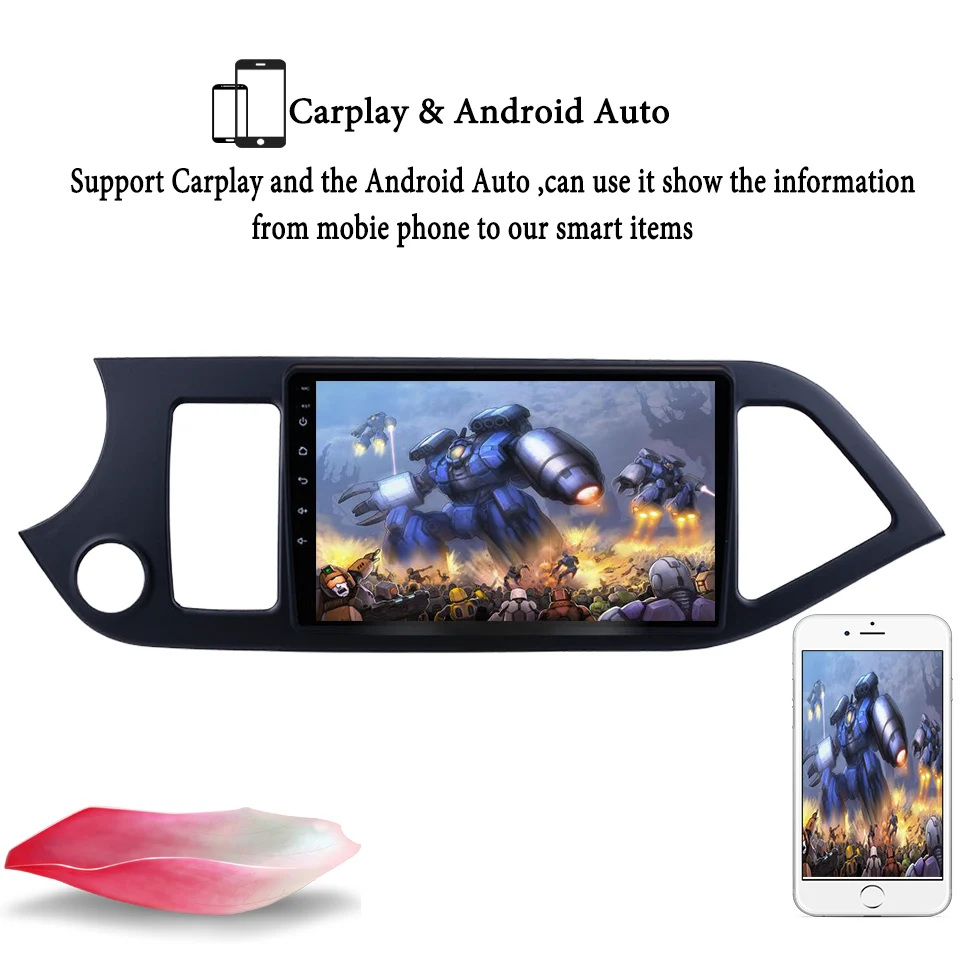 Flash Deal 9 Inch Android 9.1 RAM 4GB RAM 64GB Car GPS Navigation DVD Player Auto Audio Stereo Head Unit for KIA PICANTO MORNING 2011-2016 5