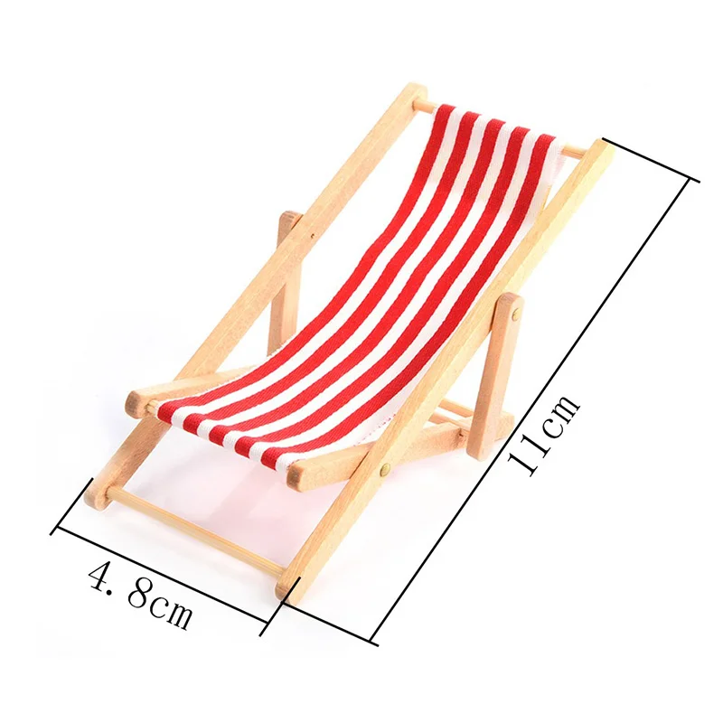 1:12 Scale Mini Beach Lounge Chair Miniature Chairs Stripe Beach Chair DIY Home Decor Kid Toys 1:12 Scale Mini Beach Lounge Chair Miniature Chairs Stripe Beach Chair DIY Home Decor Kid Toys