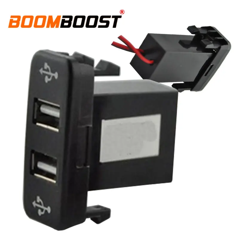 12V 2.1A ABS Dual USB Car Charger Socket Dashboard Phone Charger