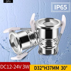 Mini projetor led impermeável dc12v interior banheiro teto sala de estar 3w gabinete embutido foco 24v embutido pequeno downlight