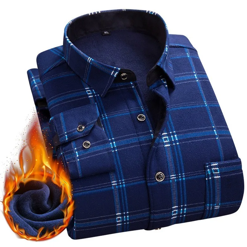 Мужская Фланелевая рубашка camisa теплая Повседневная в клетку с длинными рукавами
