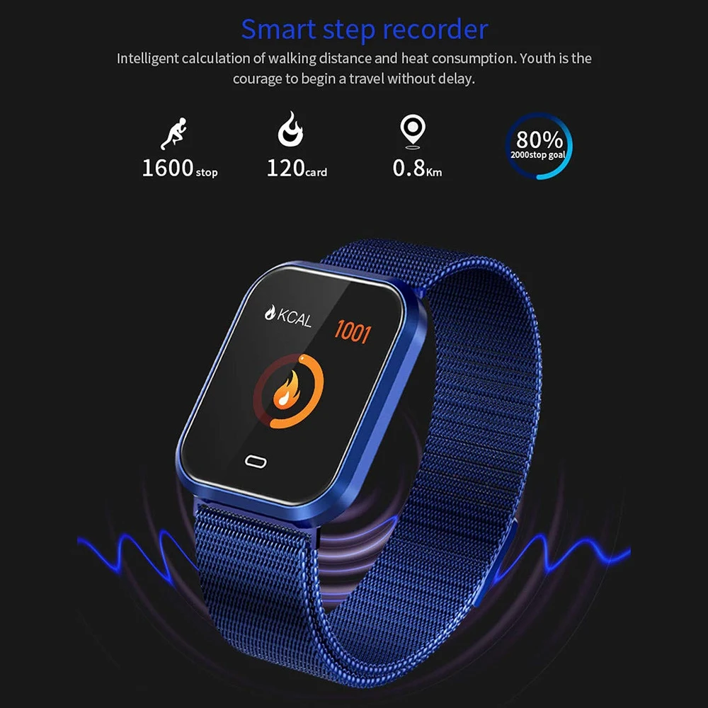 Sports Fitness Tracker Cd16 Waterproof Press Smart Watch With Calorie Heart Rate Blood Pressure Sleep Monitor Multi Sports Mo