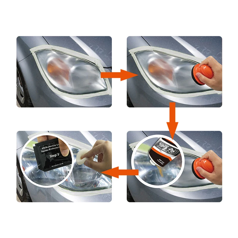  Visbella Headlight Restoration System Repair Kit DIY Headlamp Brightener Car Care Repair kit Lamp L