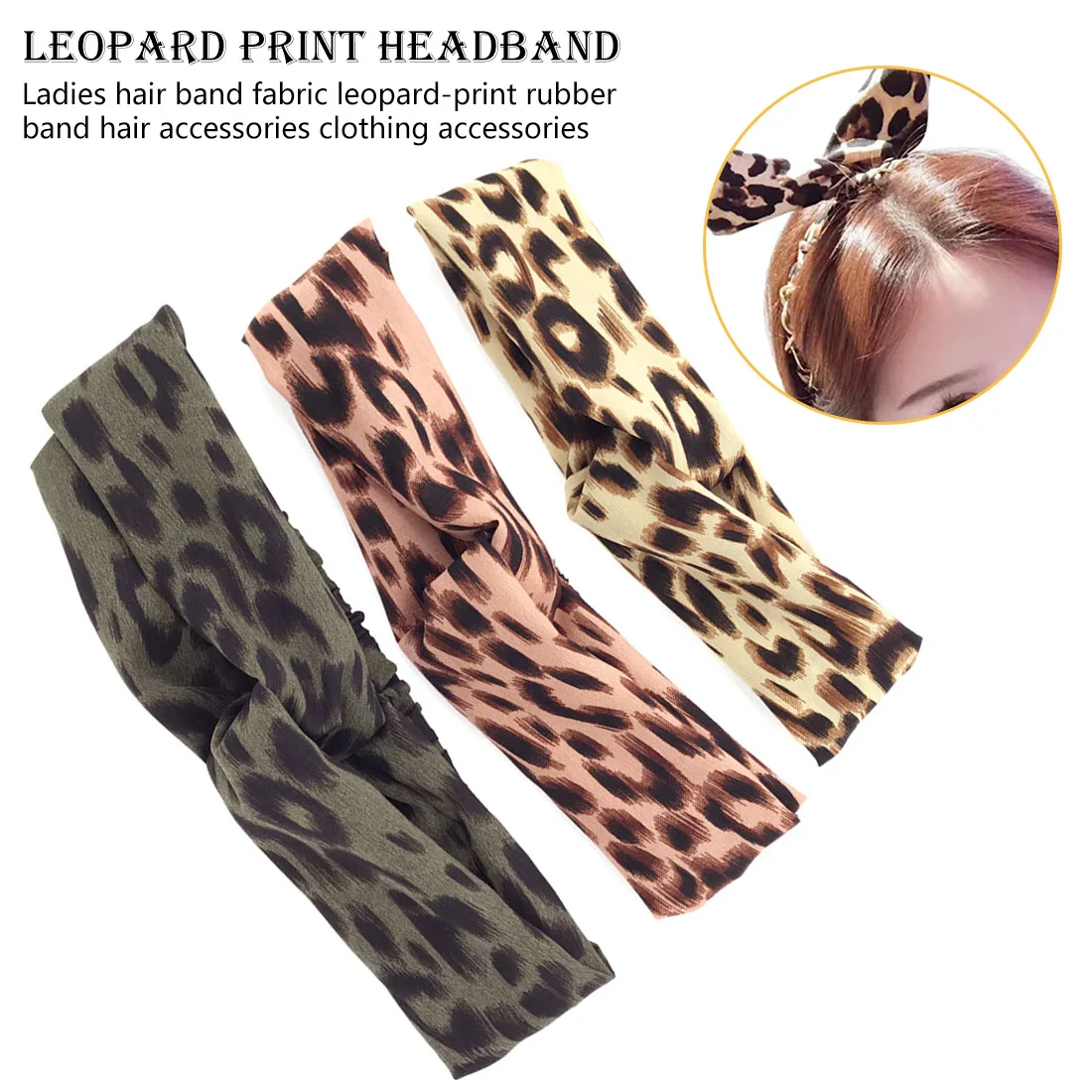 

Leopard Cross Headbands Women Girls Sports Washing Stretchy Twisted Knotted Hairbands Turban Hair Accessories