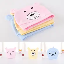 Детская шапочка из хлопка для новорожденных, 3 модели, Мягкая Милая шапочка для малышей, шапка для новорожденных мальчиков и девочек 0-6 месяцев