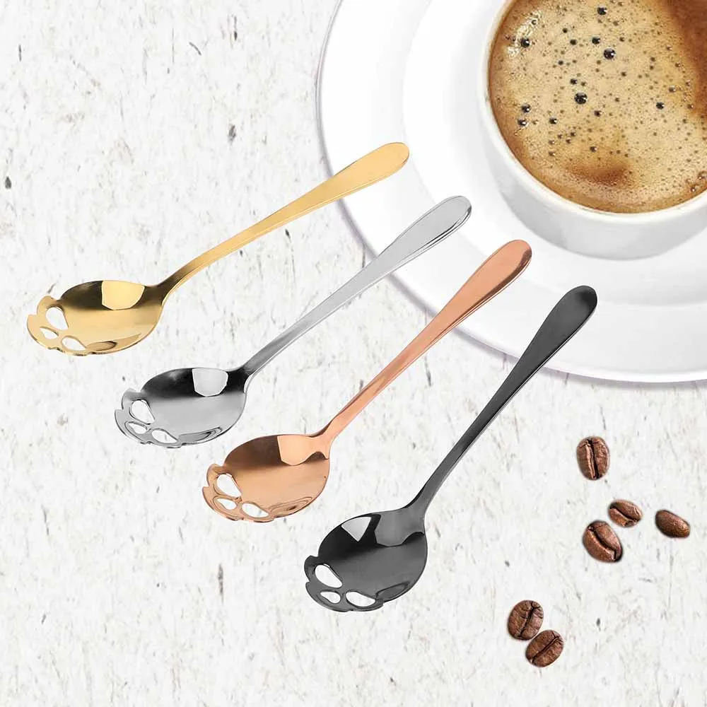 

Ice Cream Dessert Spoon Stainless Steel Spoon Skull Style Small Tea Coffee Spoon Tableware for Snacks Party Buffing