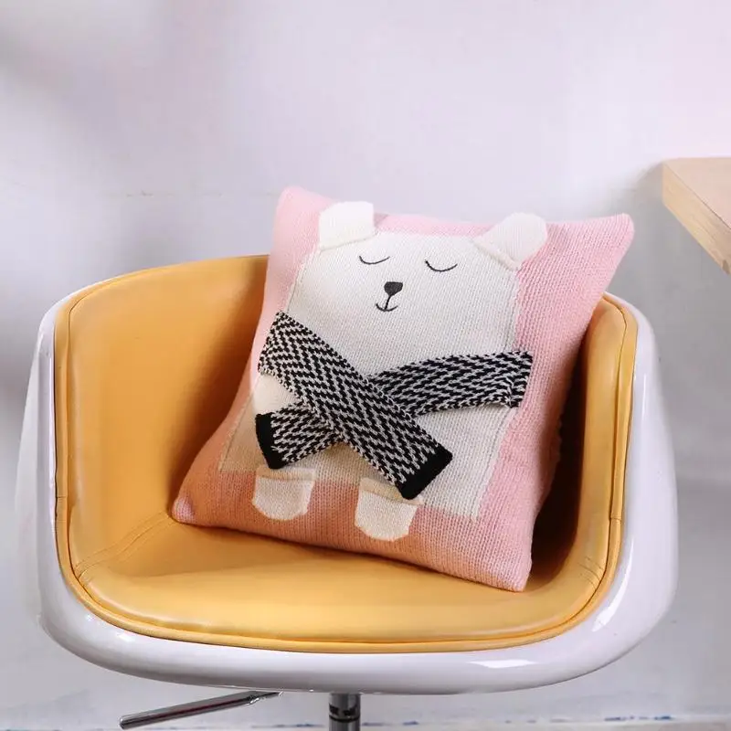 Lovely Chair Seat Cushion Cover Cartoon 3D Bear Knitted Kids Baby Sofa Bed Decorative Pillowcase Photography Props Lovely Chair Seat Cushion Cover Cartoon 3D Bear Knitted Kids Baby Sofa Bed Decorative Pillowcase Photography Props