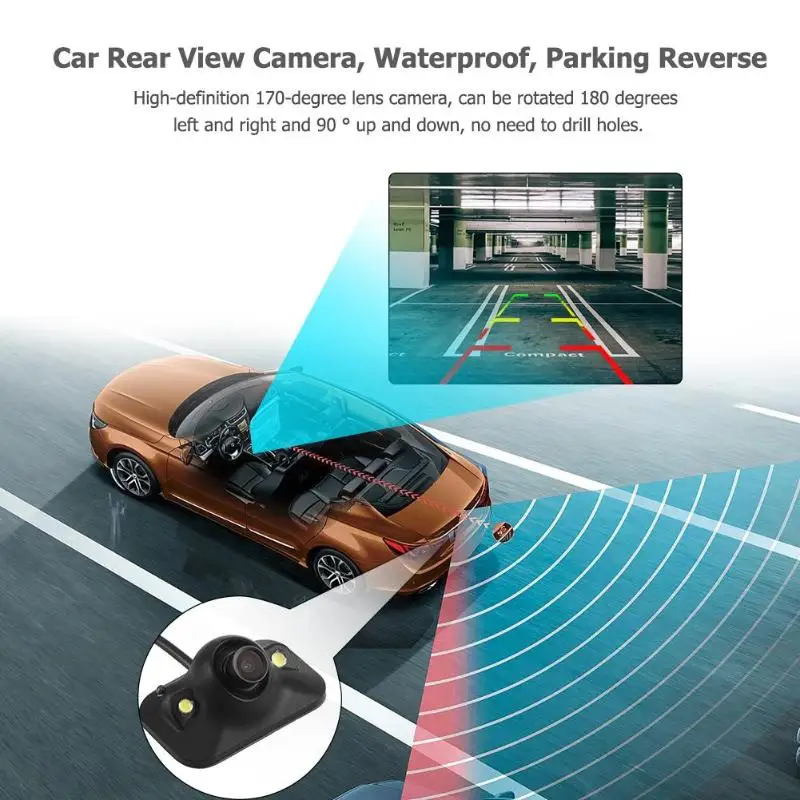 

Car Rear View Camera HD 170 Degree Lens IP67 Waterproof Parking Reverse Backup LED IR Camera Vehicle Camera