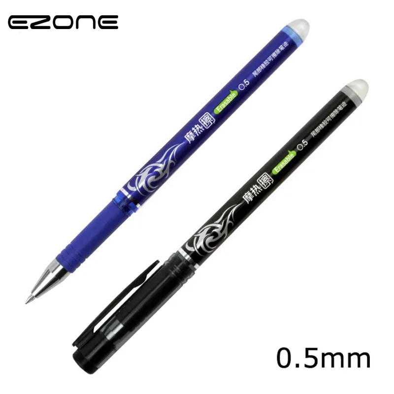 

EZONE 3PCS/Set Erasable Gel Pen Black/Blue Ink Kawaii Gel Ink Pen School Office Suppliers Kids Gifts Student Writing Stationary