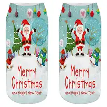 1 пара, носки с 3D принтом снеговика, Рождественский подарок на Новый год, носки Санта Клауса, лося, Забавные милые носки