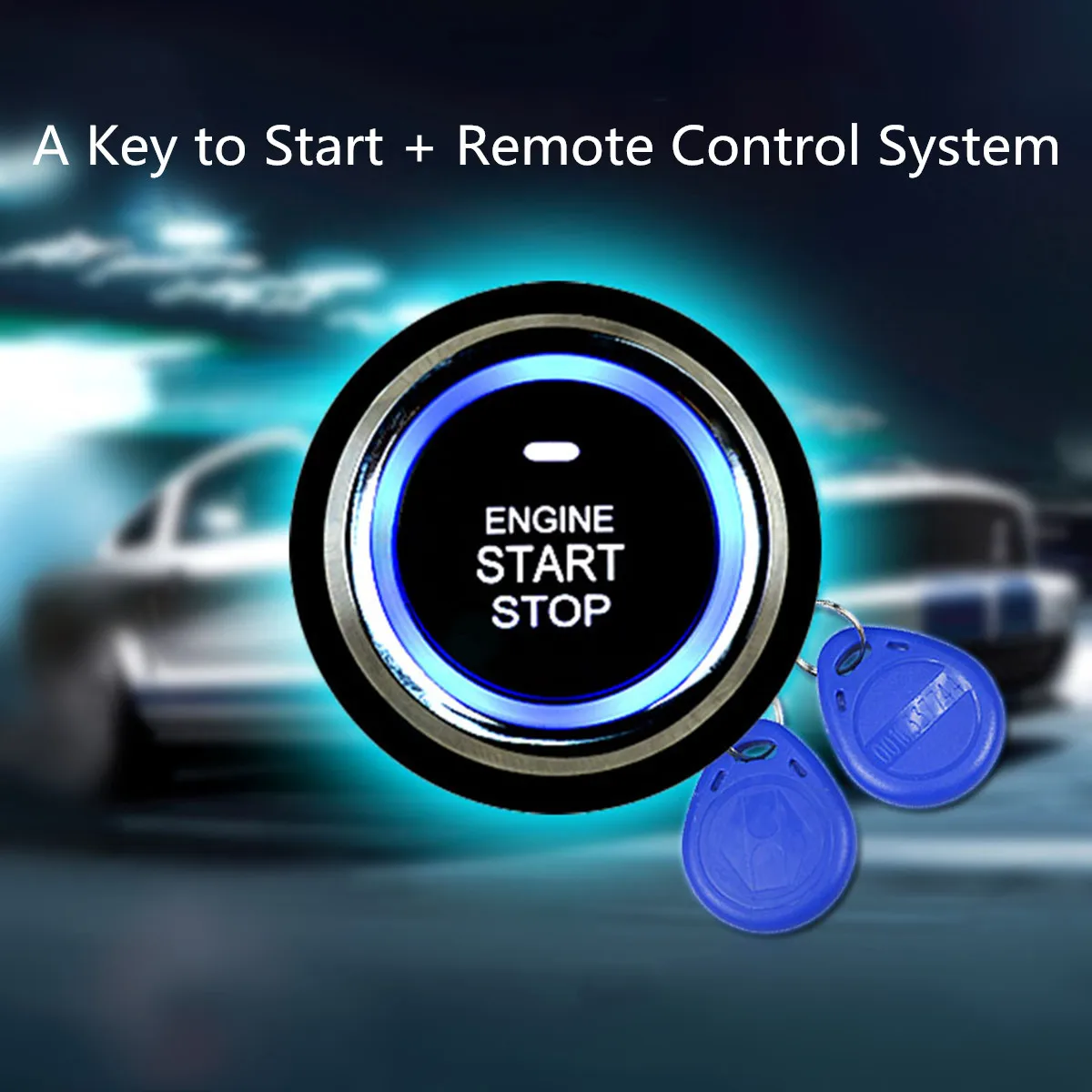 

RFID Lock Ignition Starter Kit Car Engine Push Start Button Remote Control 12V Hnad Brake Testing Interface Alarm Keyless Entry