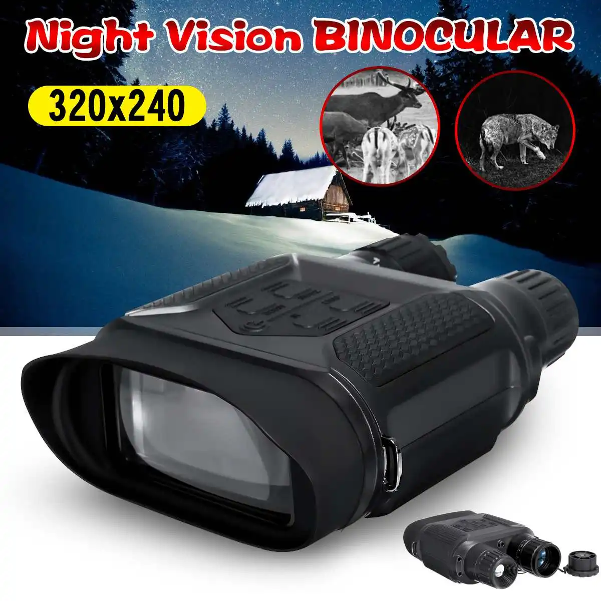 

Night Vision Binocular 1300ft/400m High Definition Digital Infrared Night Vision Scope for Hunting Photo Camera Video Recorder
