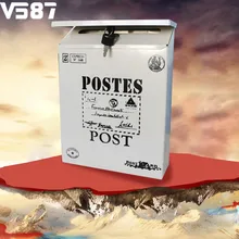 Винтажный металлический Железный почтовый ящик, водонепроницаемый почтовый ящик, запирающийся ящик для дома, балкона, сада, декоративные поделки, жестяная газета, почтовый ящик