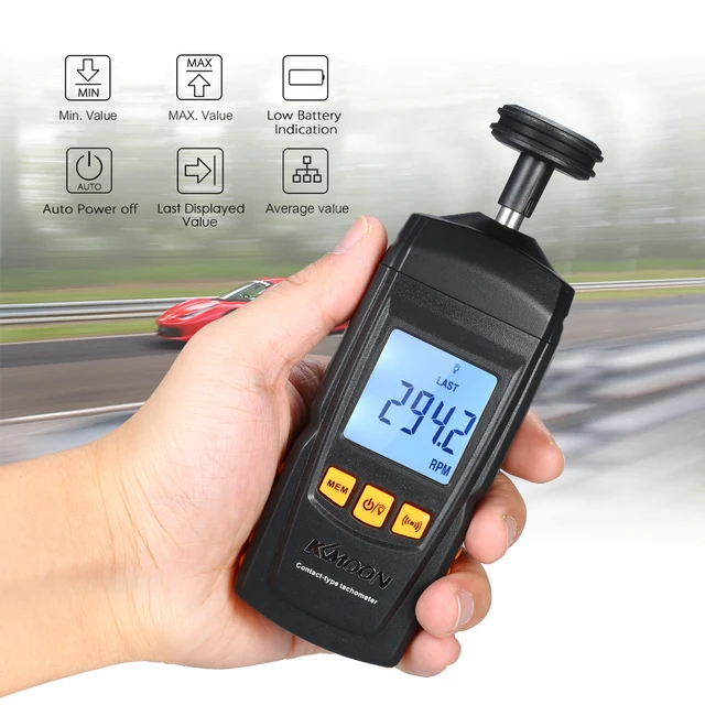 Digital Tachometer Handheld Contact Motor Tachometer LCD Speedometer Tach RPM ester Electrical