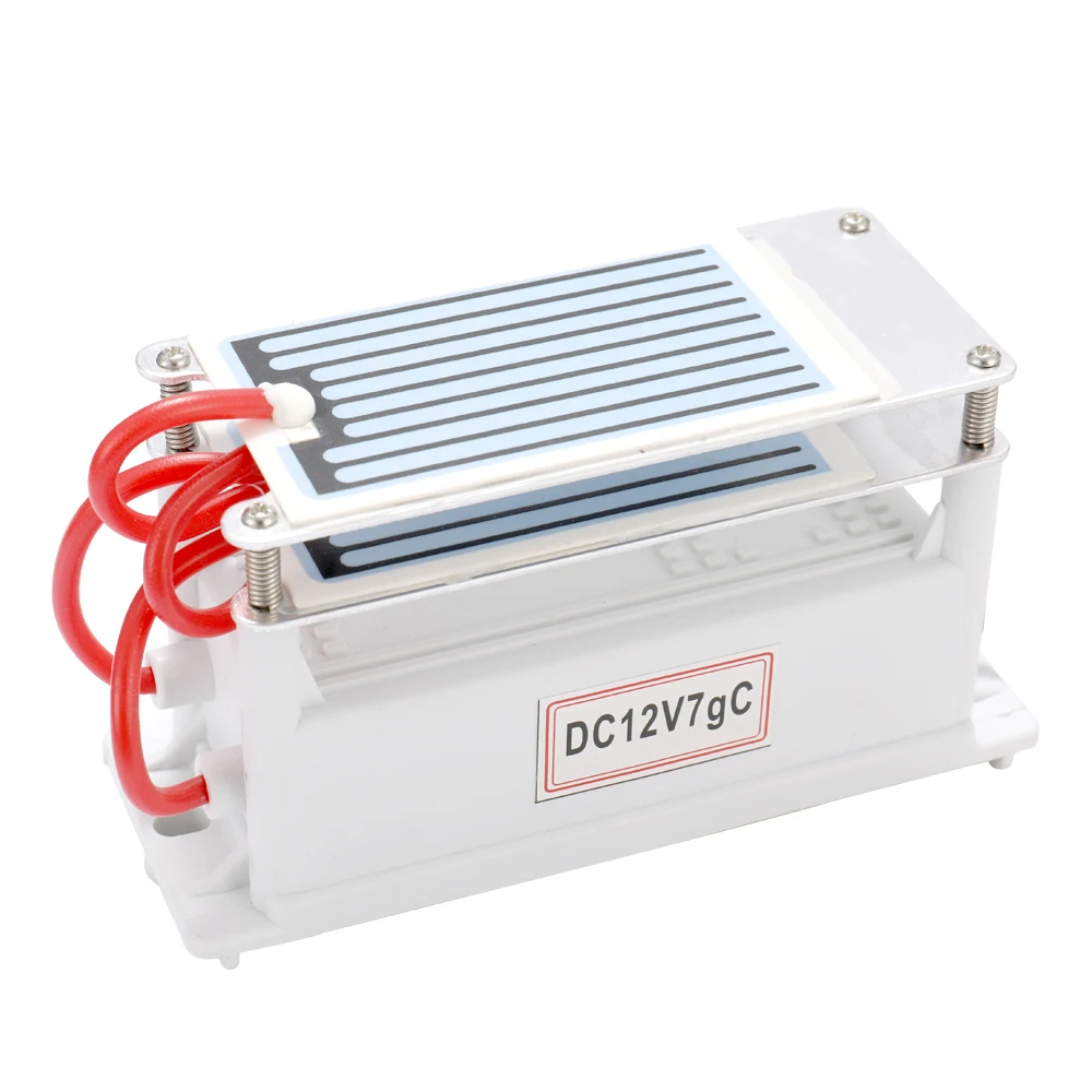 

Portable DC 12V/ 7g/h Ceramic Ozone Generator Double Integrated Plate Ozonizer Water Air Purifier For Chemical Factory
