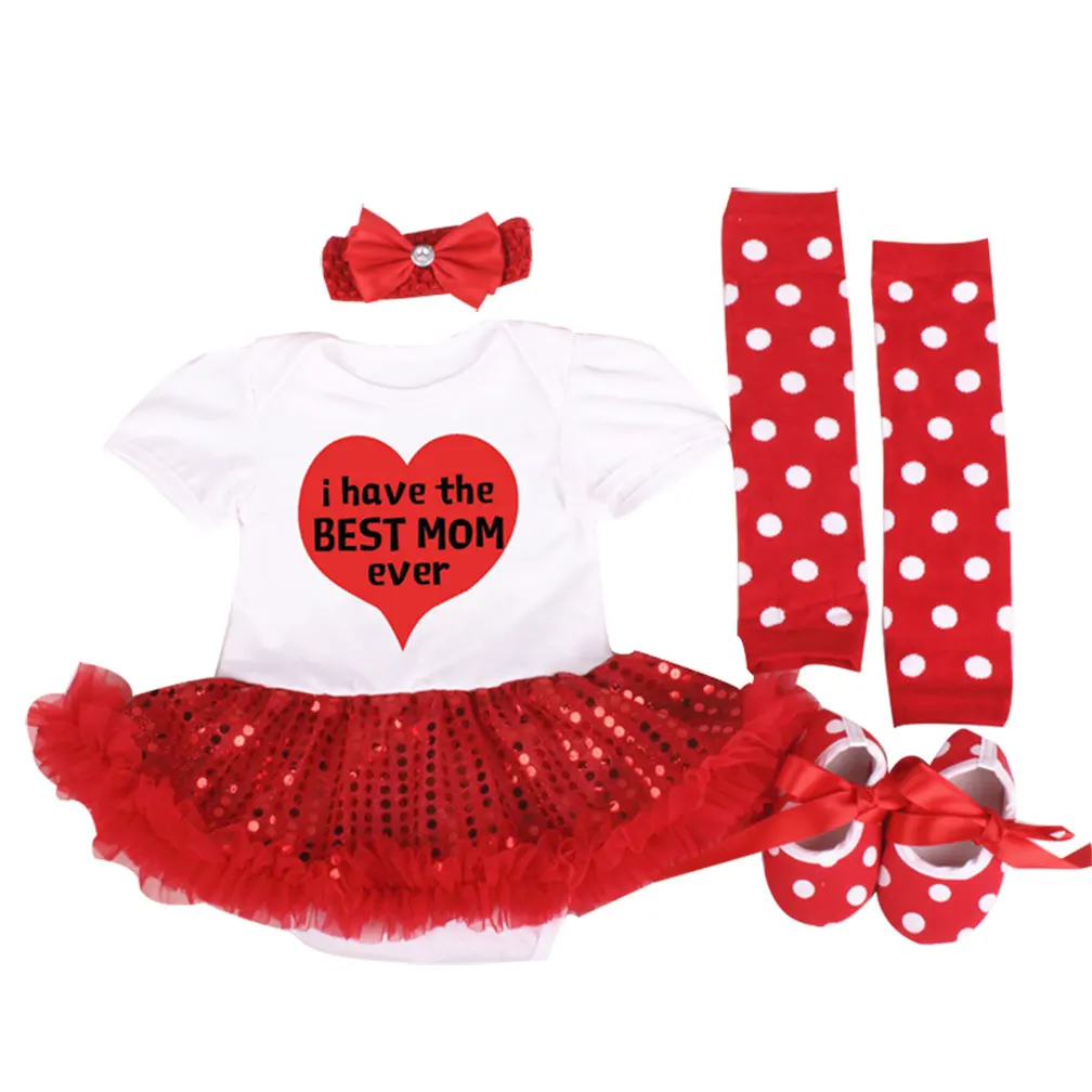 Комплект одежды для маленьких девочек с надписью I Love Mom And Dad 5 предметов детский