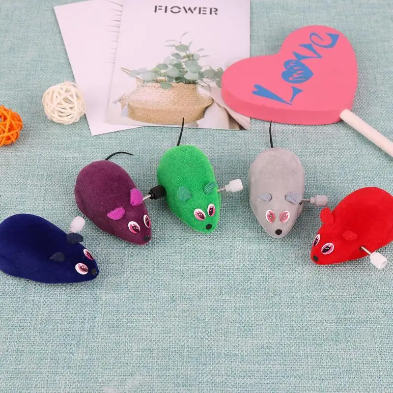 

Funny Pet Cat Mice Mouse Rat Toy Clockwork Mouse Rats Toy for Cat Kitten Interactive Plush Mouse Playing Funny Toys Cat Products