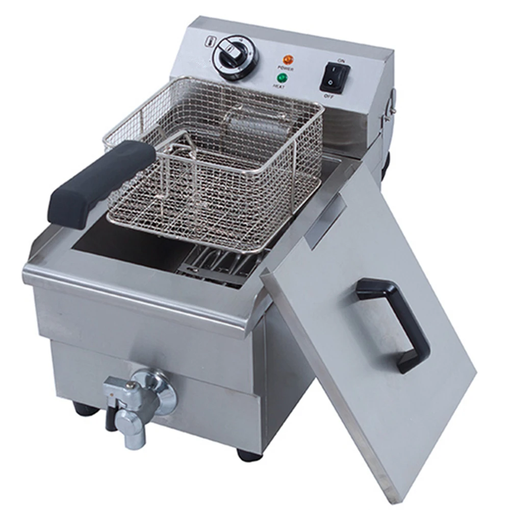 

Commercial Electric Countertop Stainless Steel Deep Fryer Basket French Fry Restaurant Home Kitchen Deep Fat Fryer Frying Pan