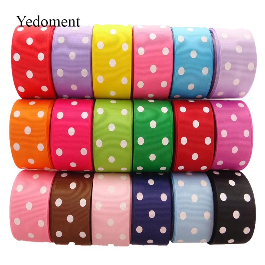

1-1/2" 38mm 10 yards dots printed grosgrain ribbons gift packaging DIY handmade materials YM18010111
