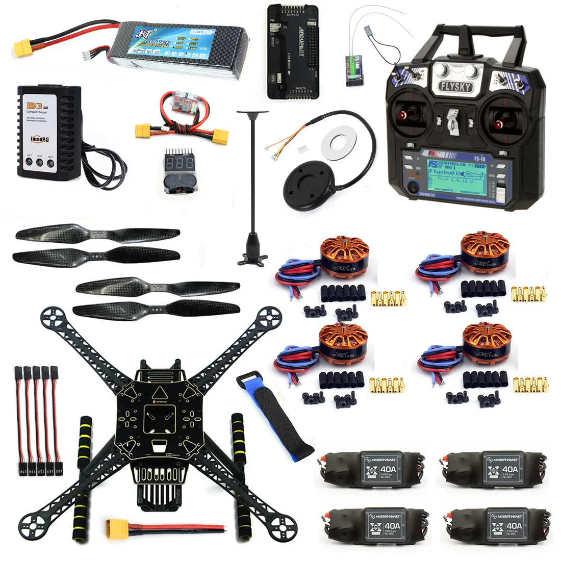 Квадрокоптер с 4 осями DIY Радиоуправляемый FPV Дрон рамкой S600 APM 2 8 без компаса Flysky