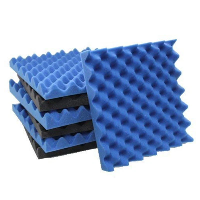 6 Pack Black + blue / Charcoal egg crate foam acoustic