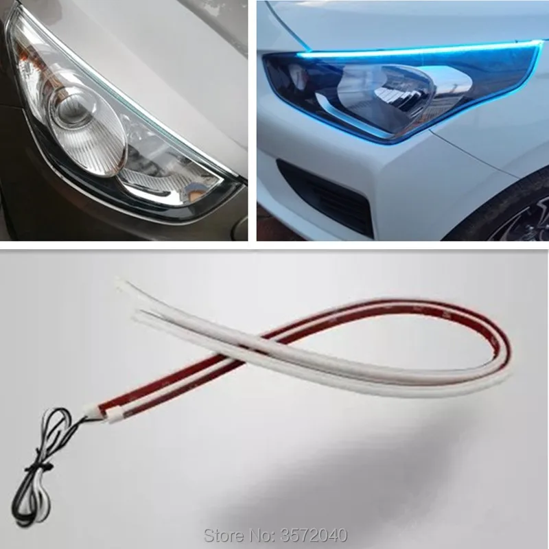 

Free Shipping 2pcs Ultra Thin flexible DC12V LED light Dynamic car lamp for HYUNDAI i30 ix25 ix35 i20 i40 Tucson car Styling
