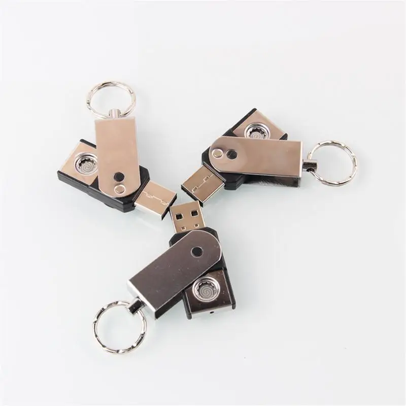 

Mini Keychain Smart Double-sided Cigarette Lighter Creative USB Charging Windproof Metal Lighter Birthday Business Gift
