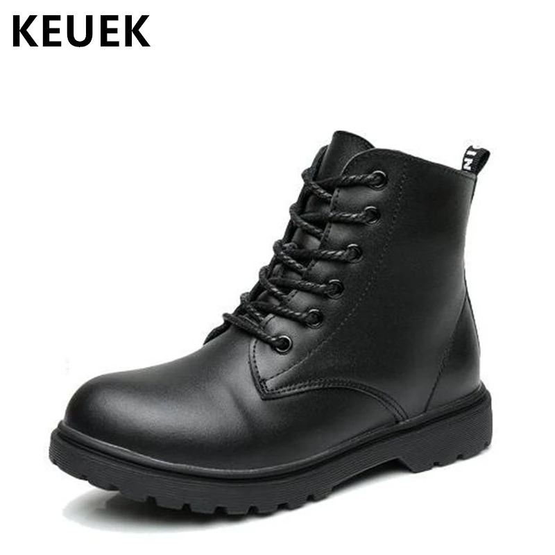 

Autumn Winter Children Martin boots Boys Girls shoes Ankle boots Genuine leather Kids Snow boots Outdoor Military boots 020