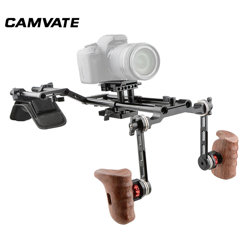 Cammate DSLR Камера Наплечная установка комплект накладки деревянная рукоятка кронштейн ARRI Rosette Rod ER145