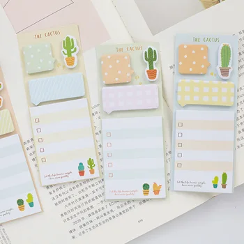 

1PC kawaii Cactus Stickers Memo Pad Planner Sticky Notes Cute Notepad School Office Stationery Supplies sticker Gift 01945